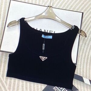 Prada Classic Black Sleeveless Crop Top